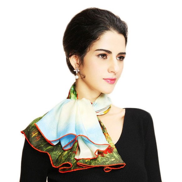 Grace Scarves 100% Silk, van Gogh & Monet collection, Monet, Corn Poppies - Picture 5 of 7